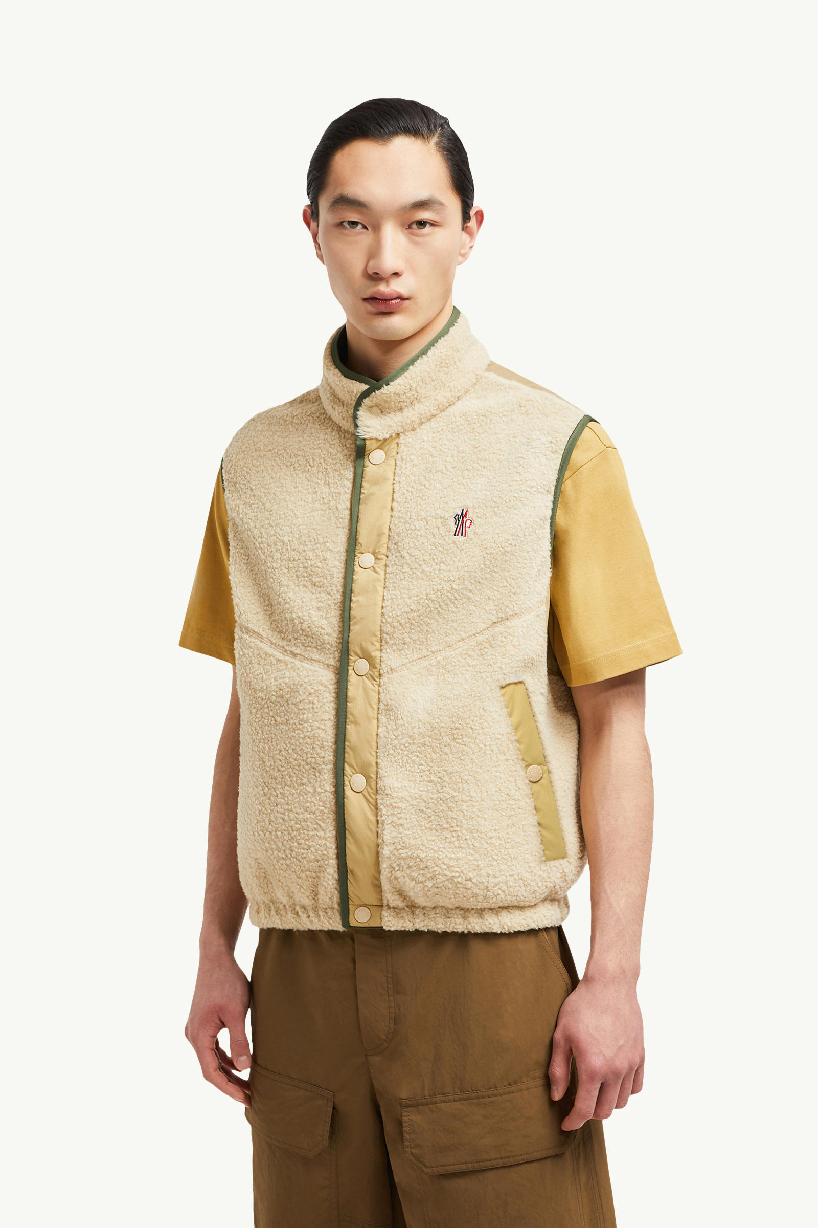 Teddy Padded Gilet Men Sand Beige Moncler 3