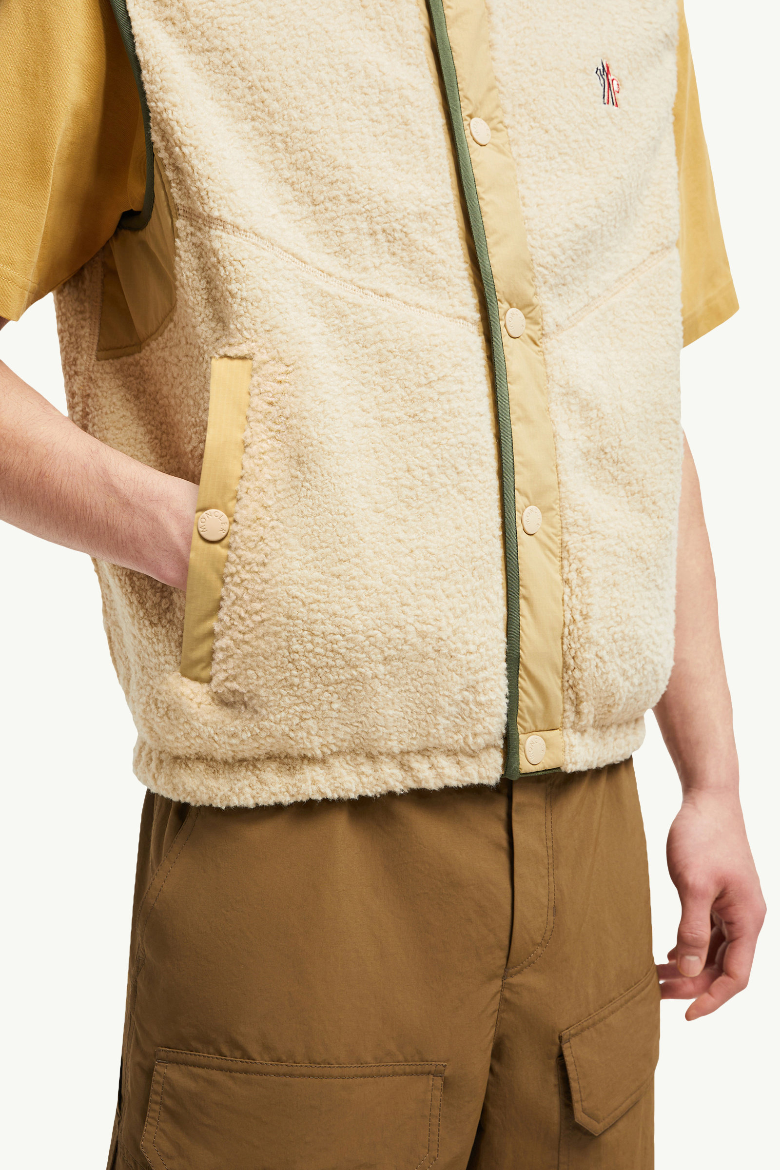 Teddy Padded Gilet Men Sand Beige Moncler 5