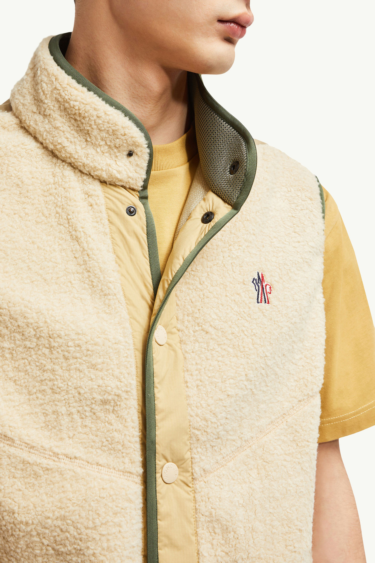 男士泰迪绒加衬马甲 男士 砂米黃色 Moncler 6