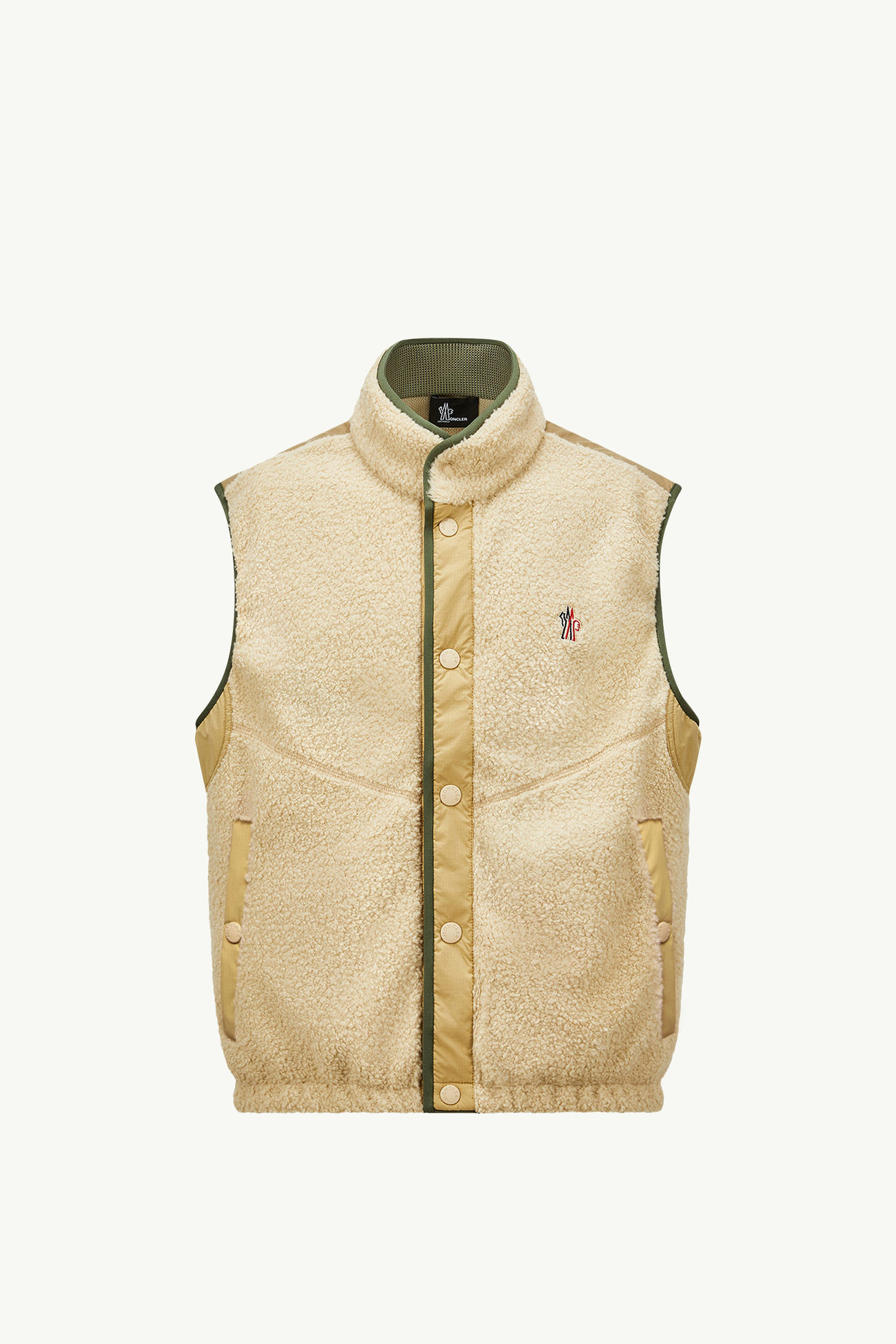 Gilet imbottito in teddy Uomo Beige Sabbia Moncler 2