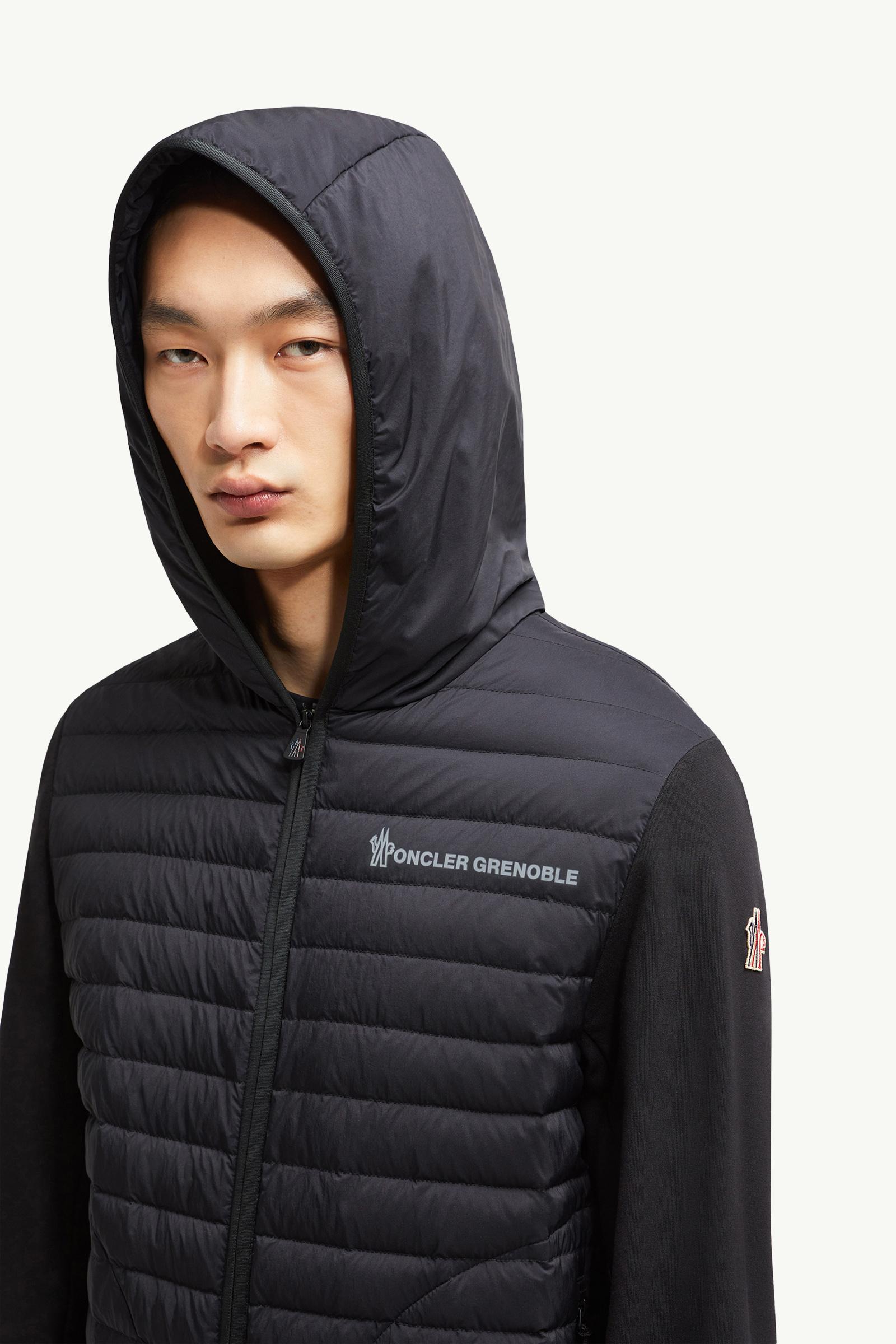Padded Cotton Zip-Up Hoodie Men Black Moncler 1