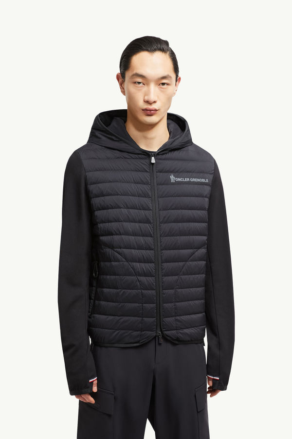 Padded Cotton Zip-Up Hoodie Men Black Moncler 3
