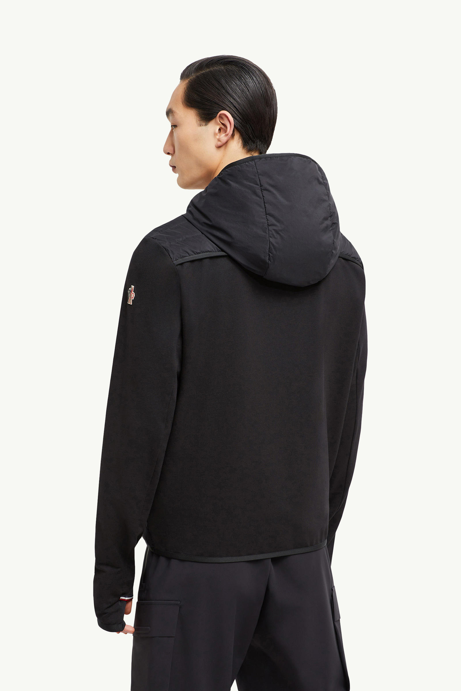 Padded Cotton Zip-Up Hoodie Men Black Moncler 4
