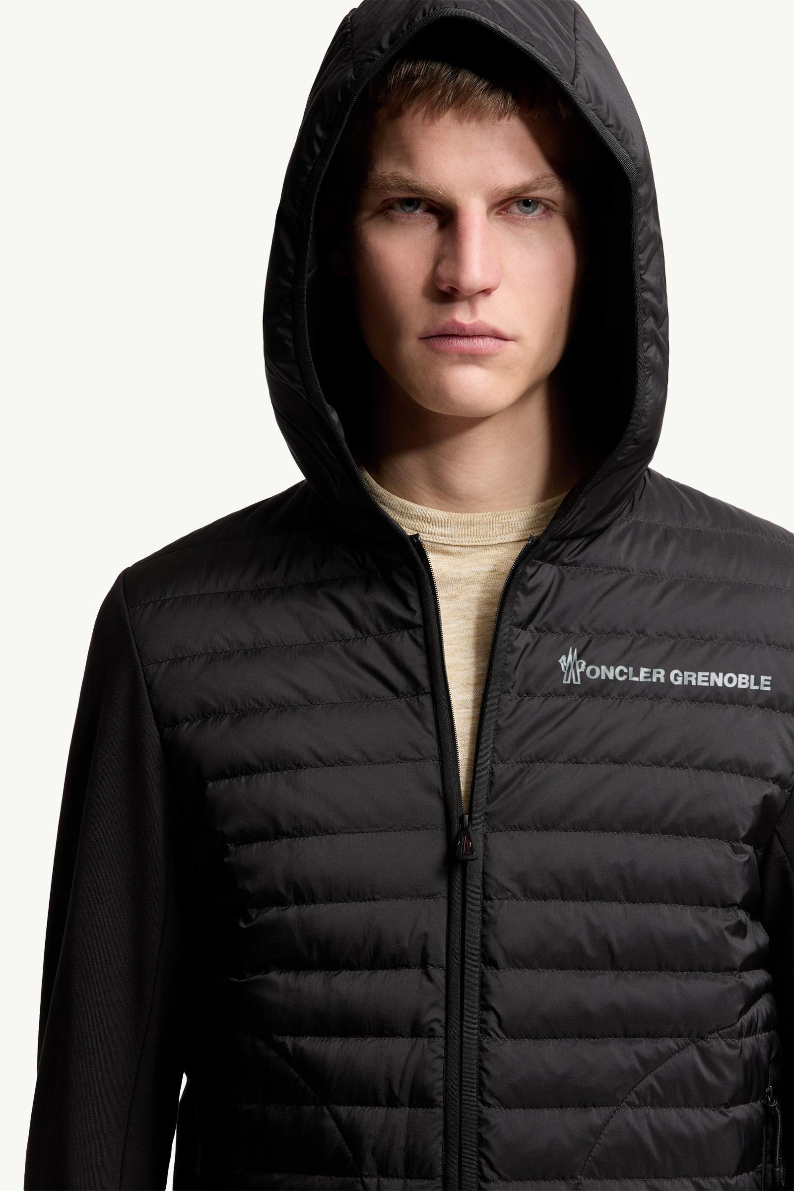 Black Padded Cotton Zip-Up Hoodie - Mid-Layers for Women | Moncler US