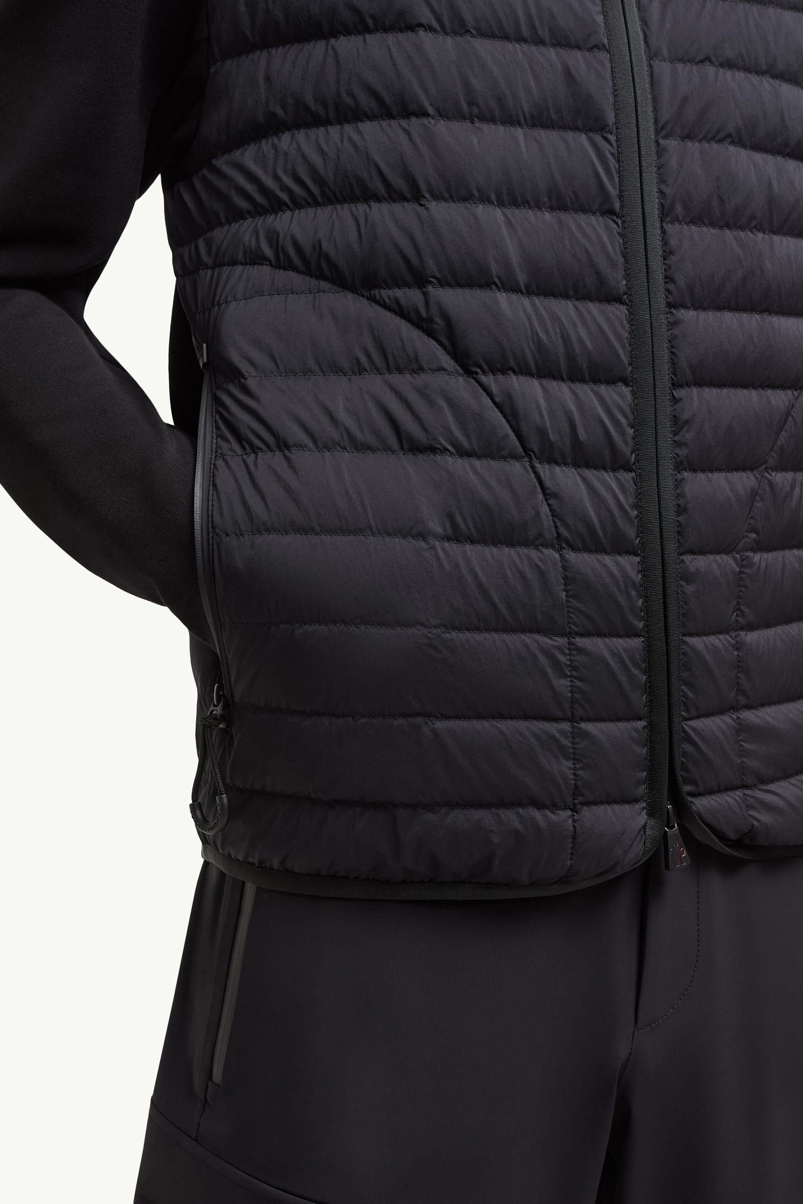 Padded Cotton Zip-Up Hoodie Men Black Moncler 5