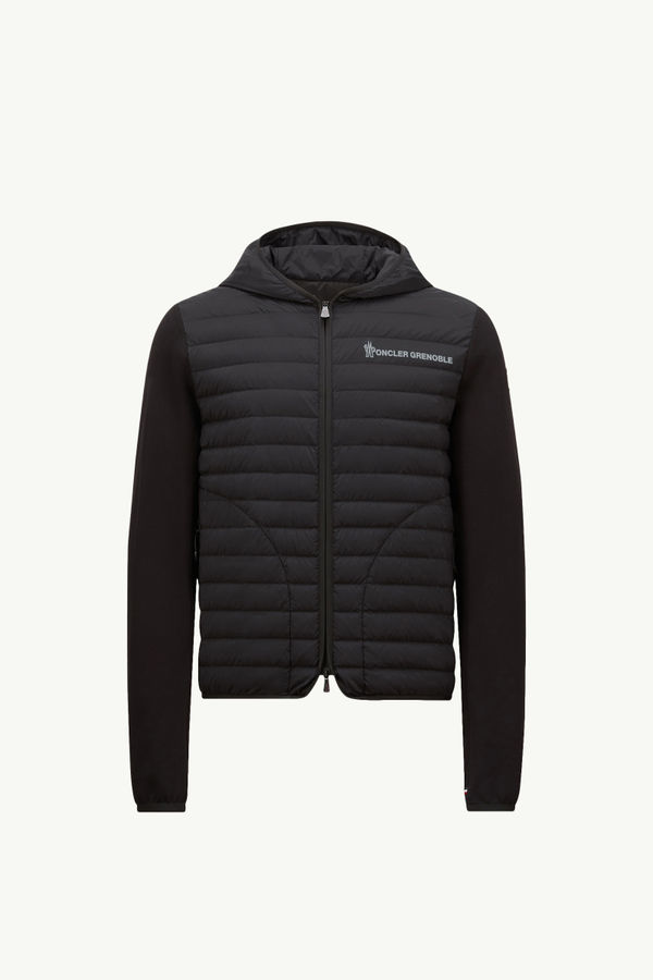 Padded Cotton Zip-Up Hoodie Men Black Moncler 2