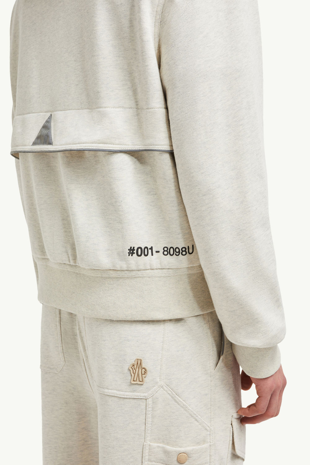 Cotton Zip-Up Hoodie Men Ice Gray Moncler 5