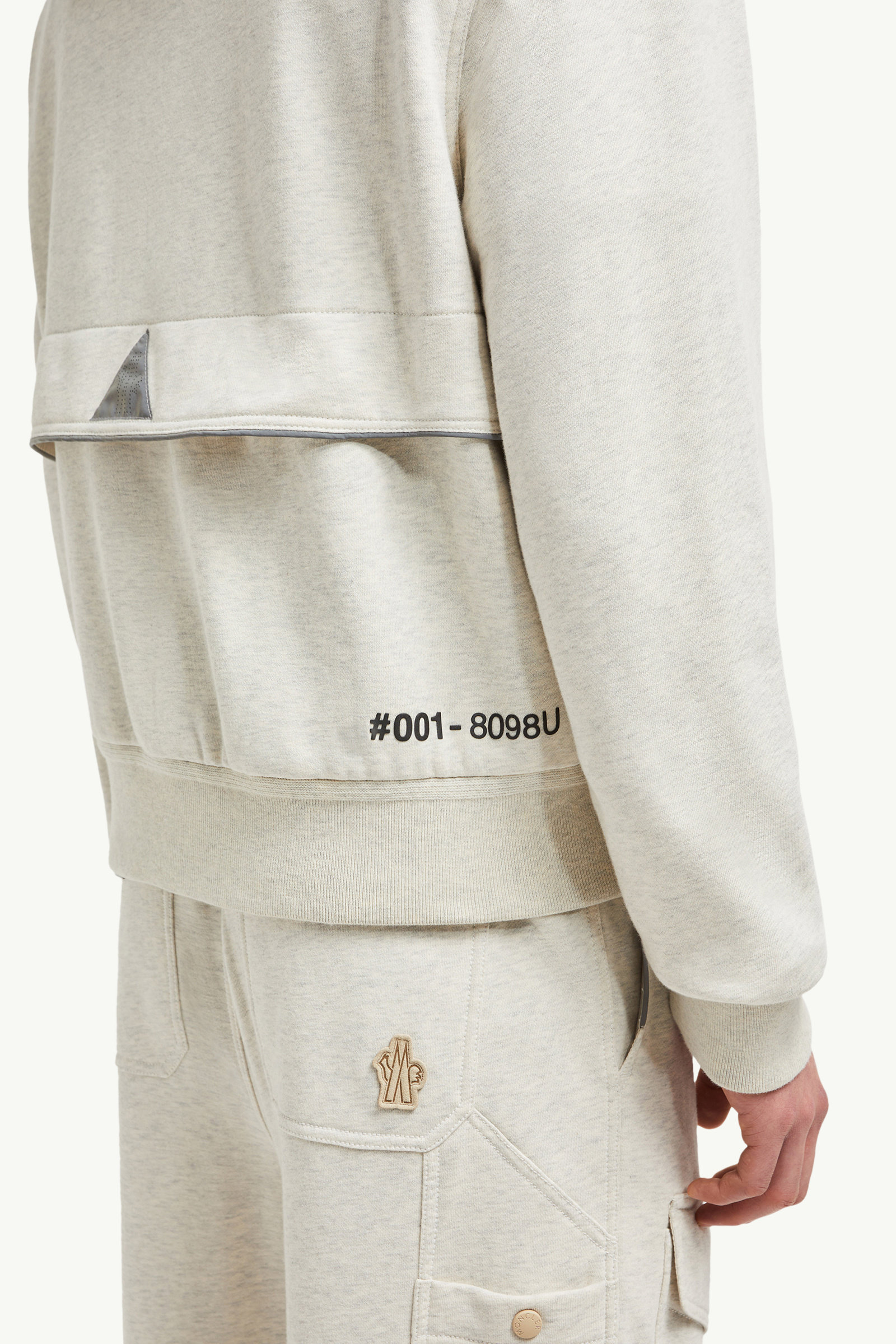 Cotton Zip-Up Hoodie Men Ice Gray Moncler 5