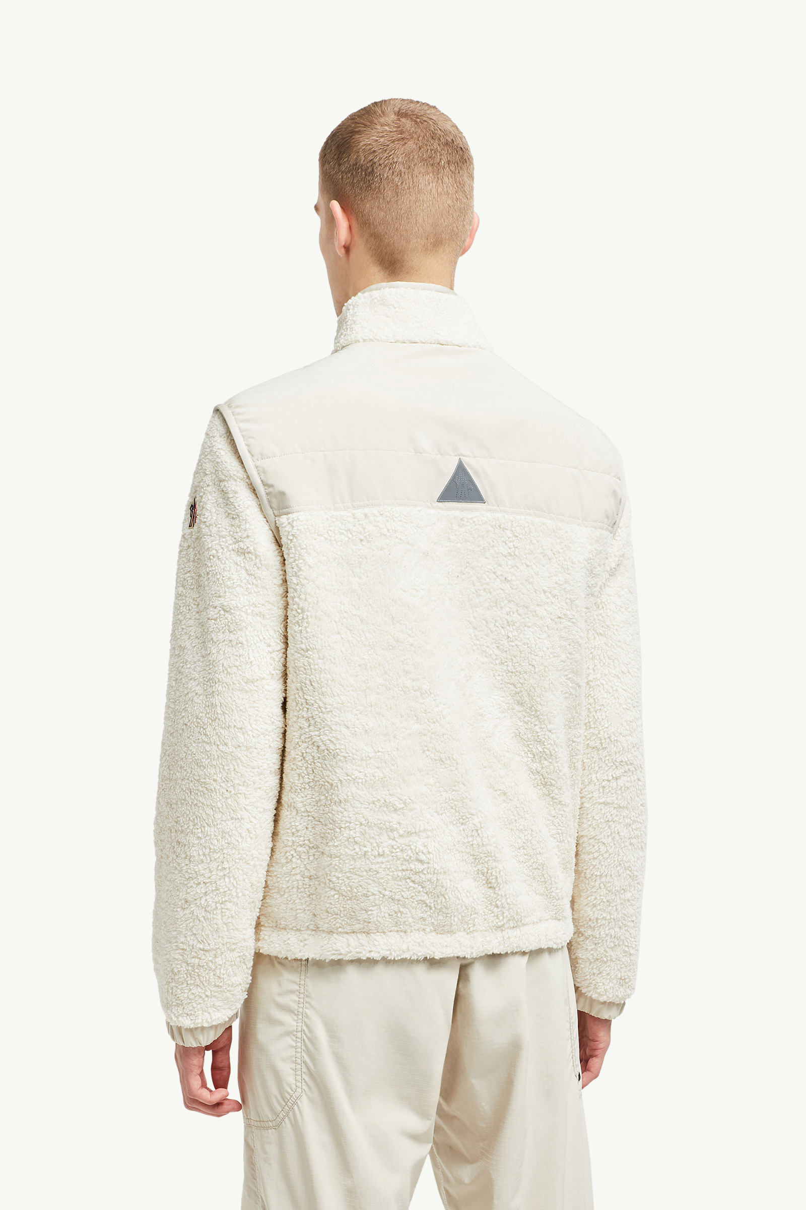 Wattierter Pullover aus Teddy mit Reißverschluss Herren Weiß Moncler 4