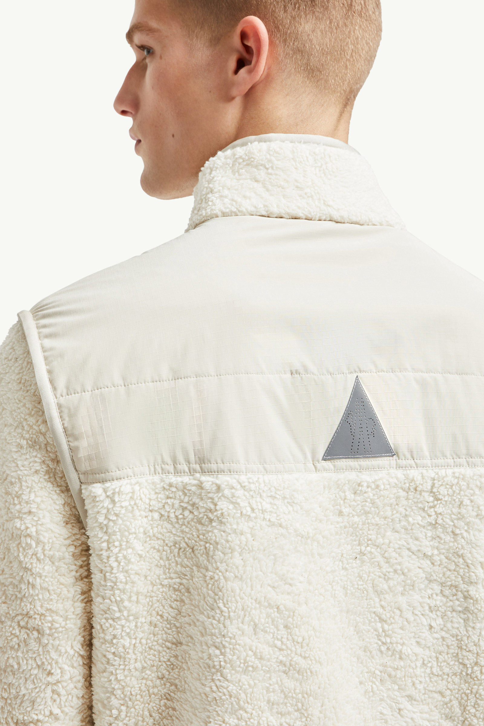 Wattierter Pullover aus Teddy mit Reißverschluss Herren Weiß Moncler 7