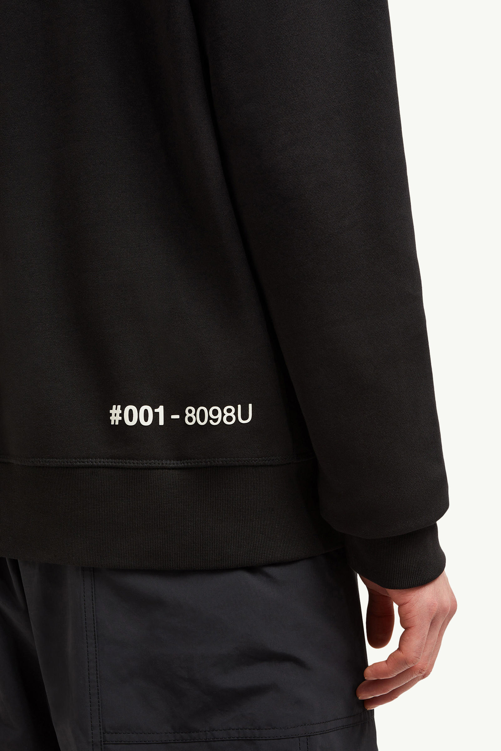 Mirrored Logo Cotton Hoodie Men Black Moncler 5