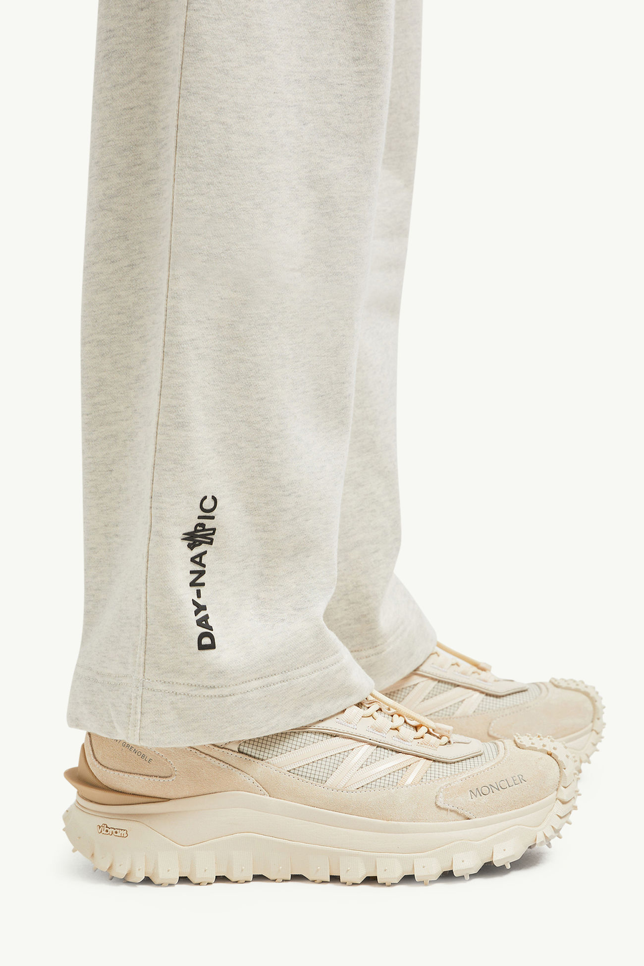 Embossed Logo Cotton Track Pants Men Ice Gray Moncler 5