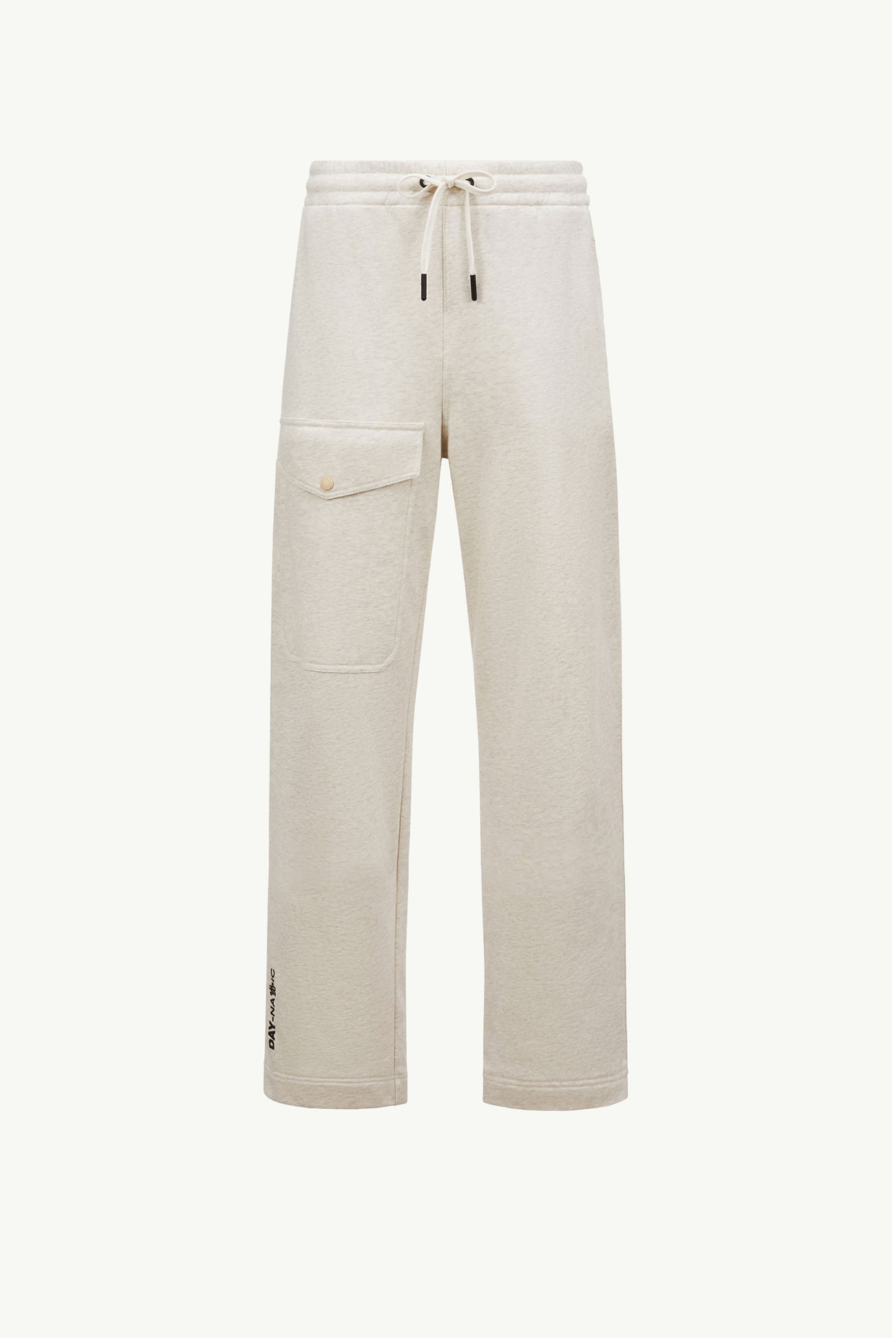 Embossed Logo Cotton Track Pants Men Ice Gray Moncler 2