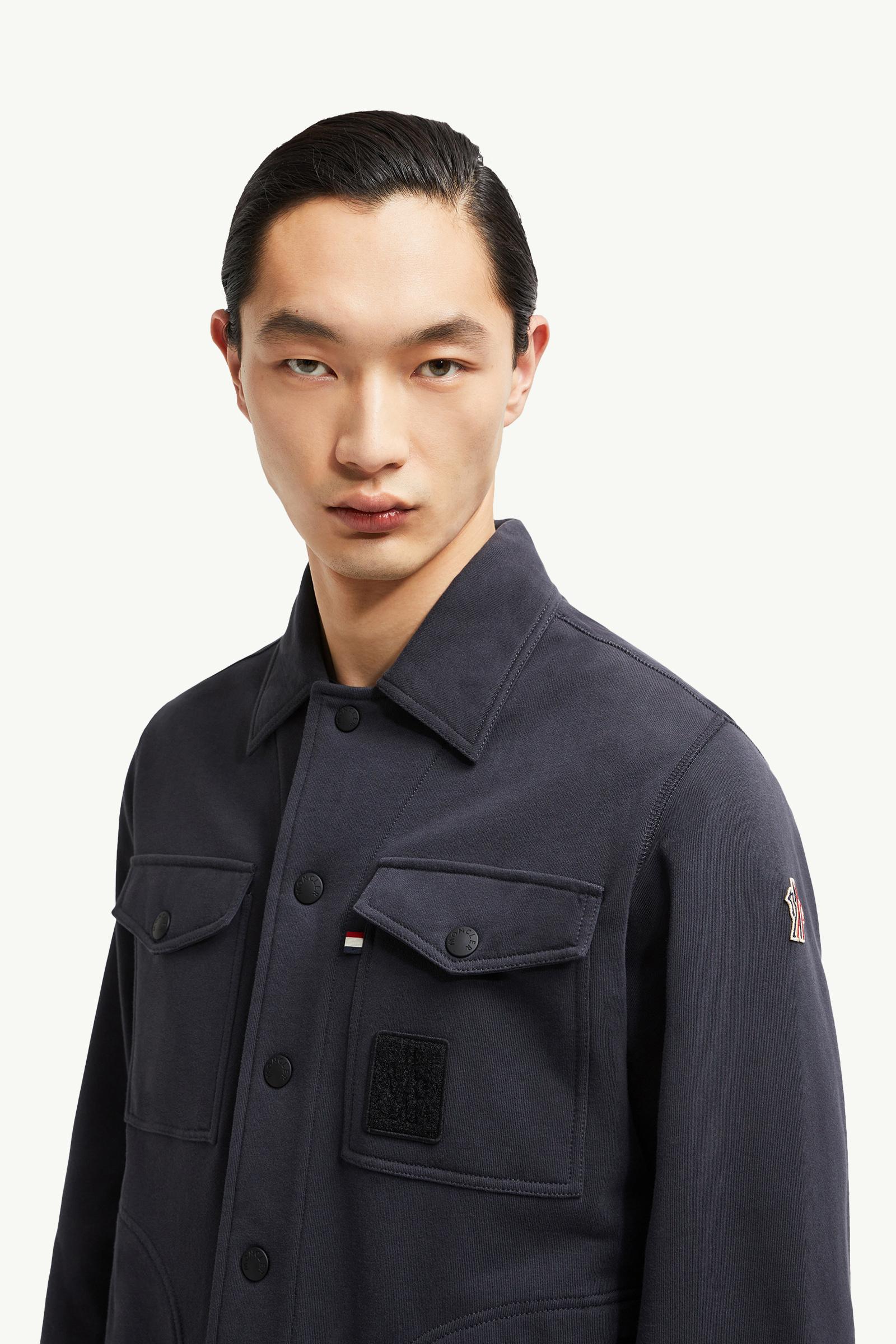 Cotton Shirt Men Navy Blue Moncler 1