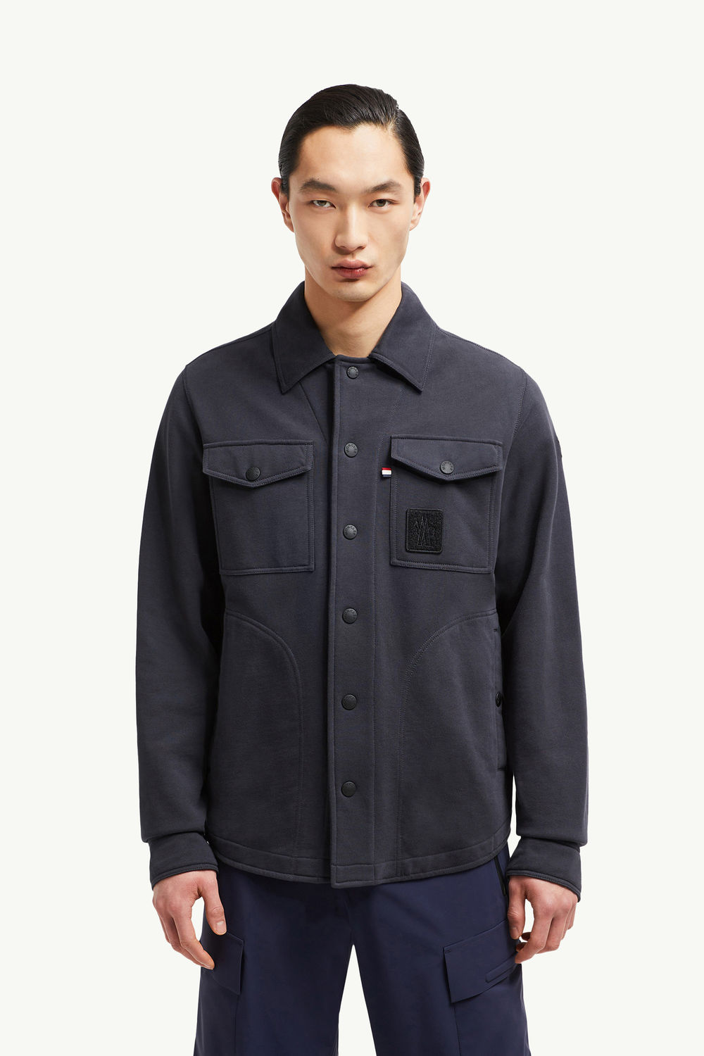Cotton Shirt Men Navy Blue Moncler 3
