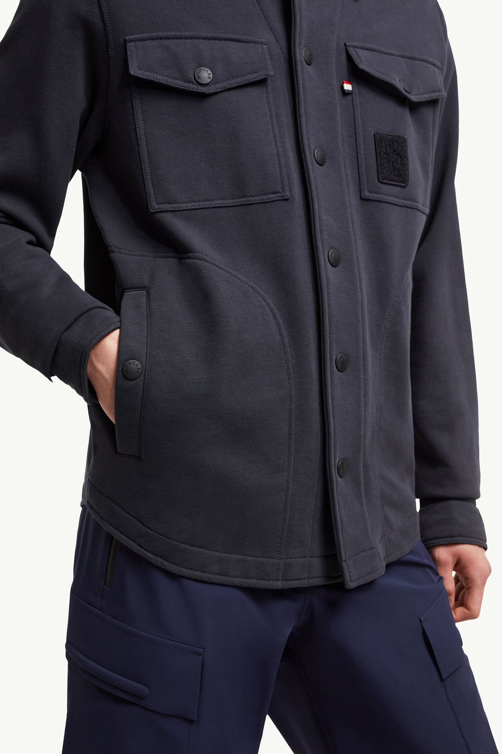 Cotton Shirt Men Navy Blue Moncler 5