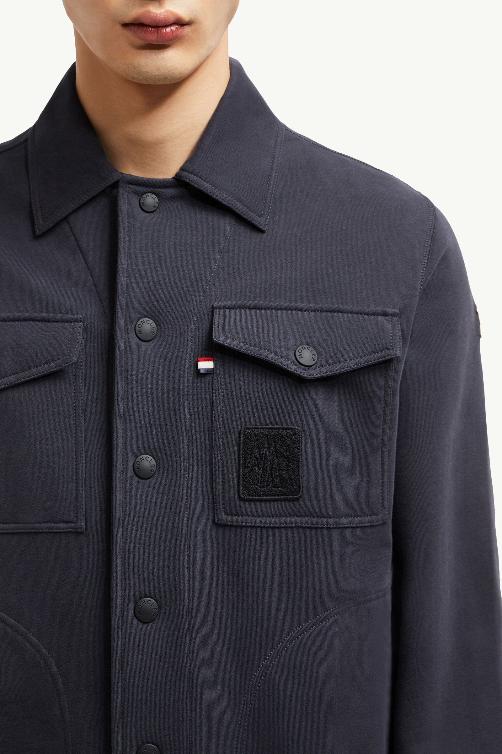 Cotton Shirt Men Navy Blue Moncler 6