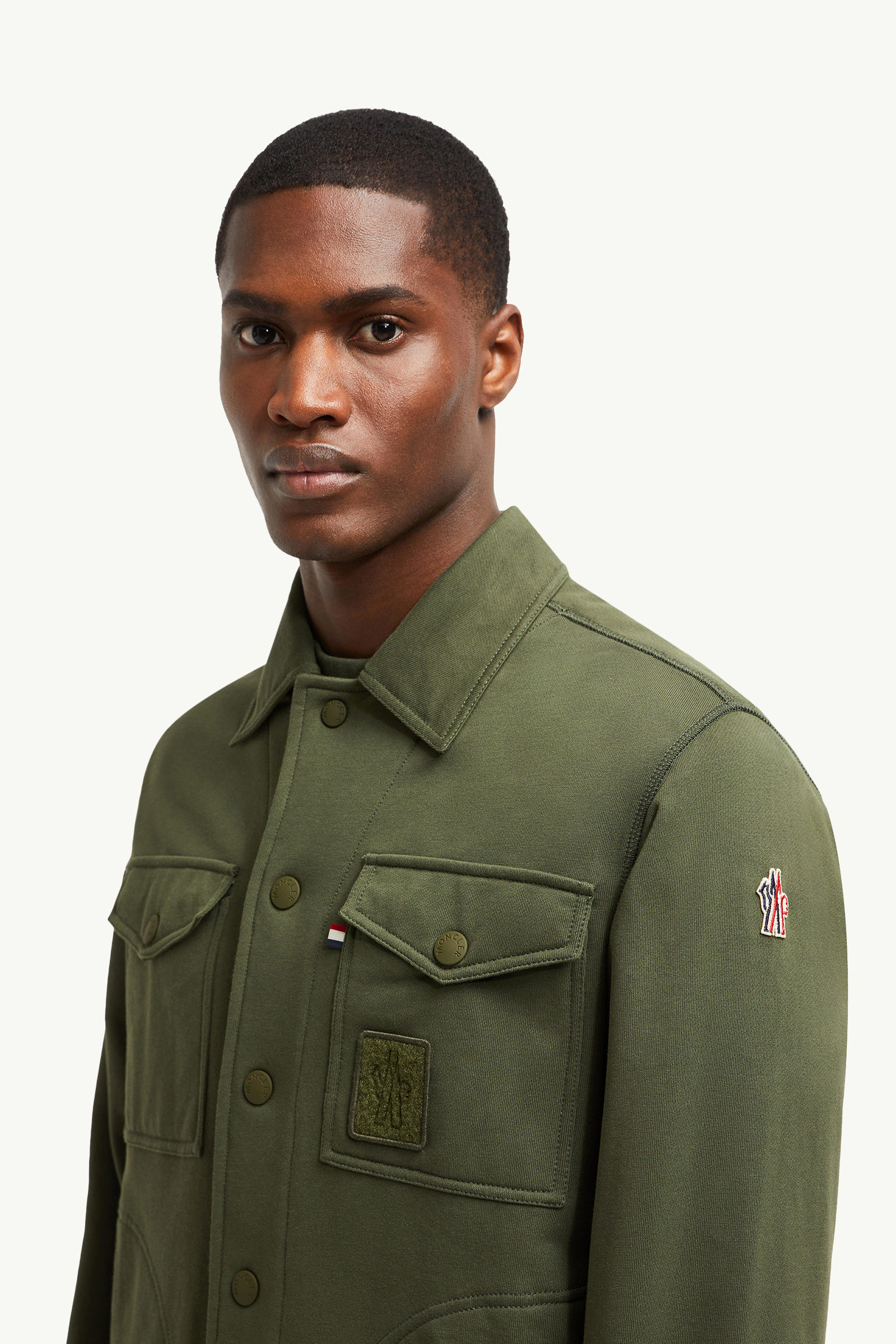 Cotton Shirt Men Olive Green Moncler 1