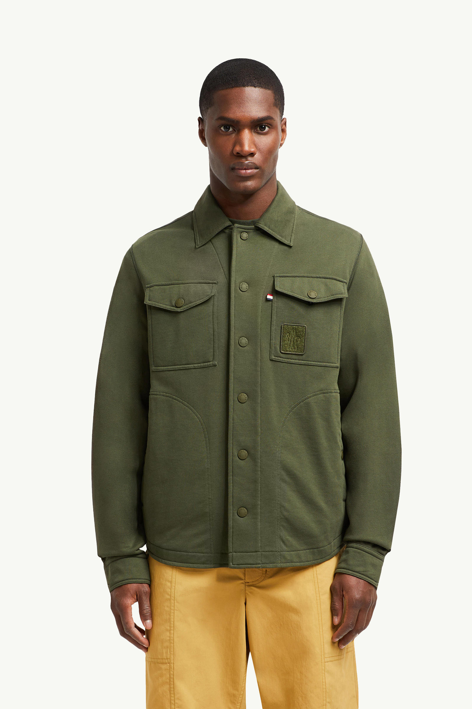Cotton Shirt Men Olive Green Moncler 3