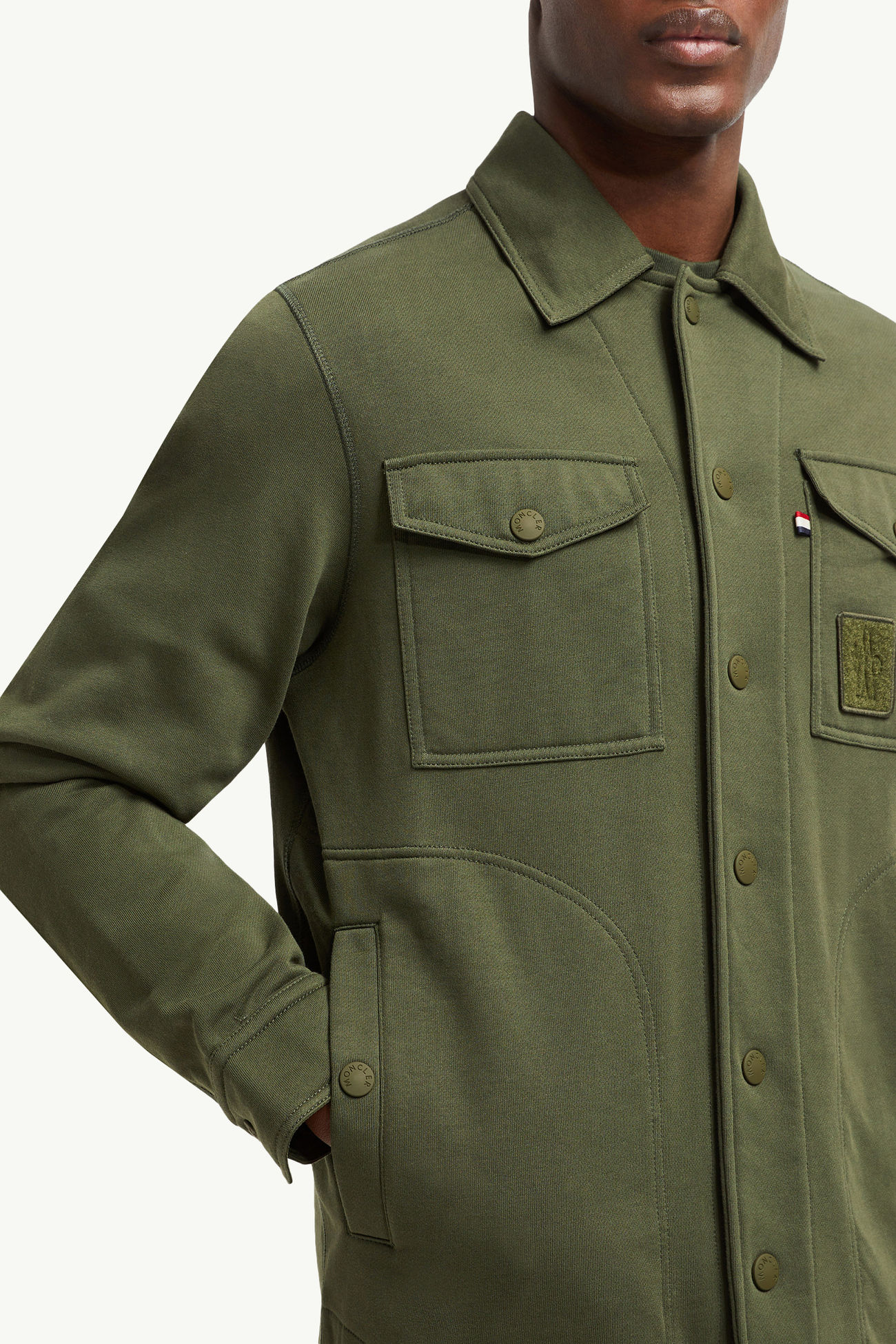 棉質恤衫 男士 橄欖綠色 Moncler 5