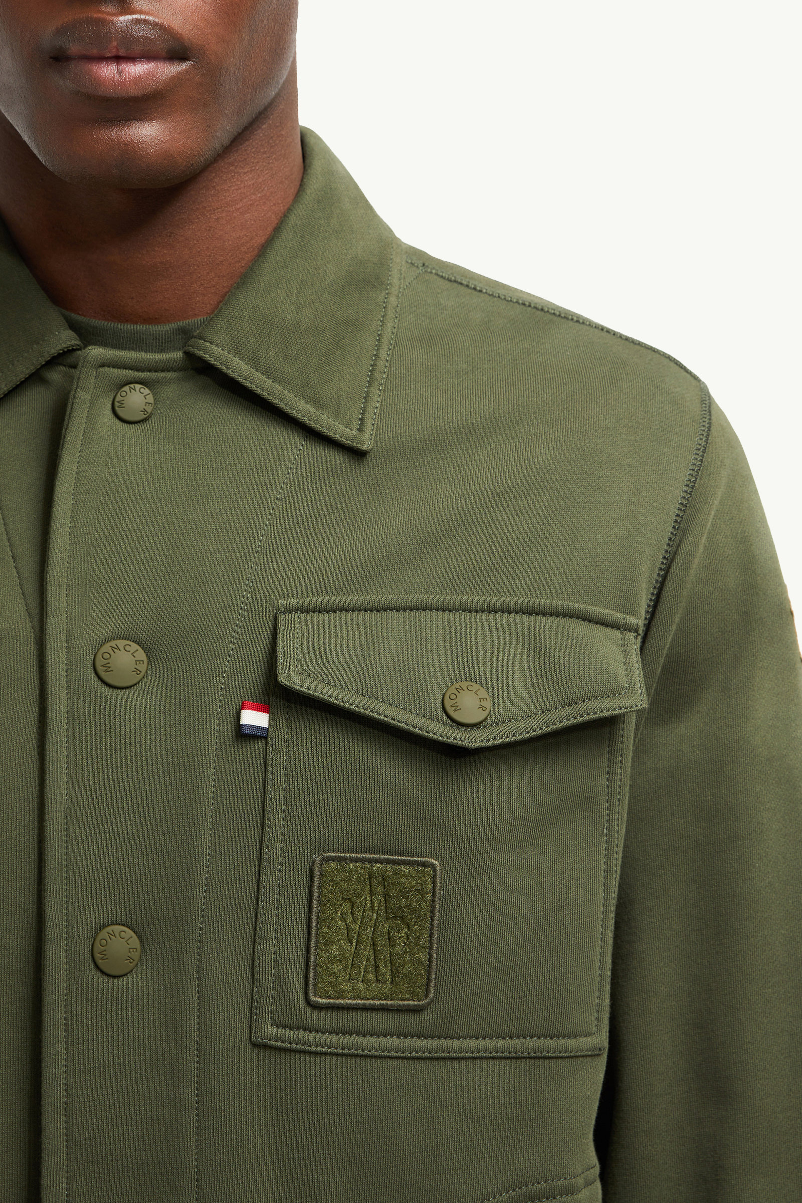 Cotton Shirt Men Olive Green Moncler 6