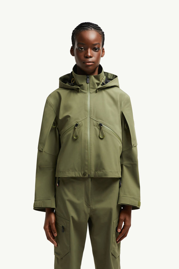 Kibira Hooded Shell Jacket Women Sage Green Moncler 3