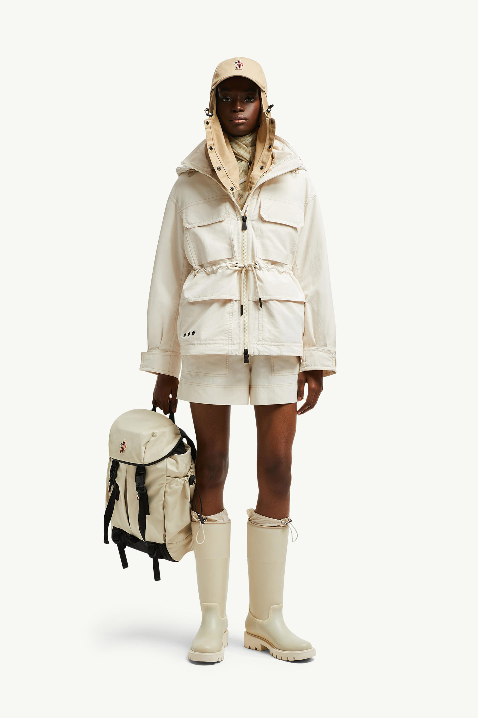 Nimba Hooded Field Down Jacket Women White Moncler 0
