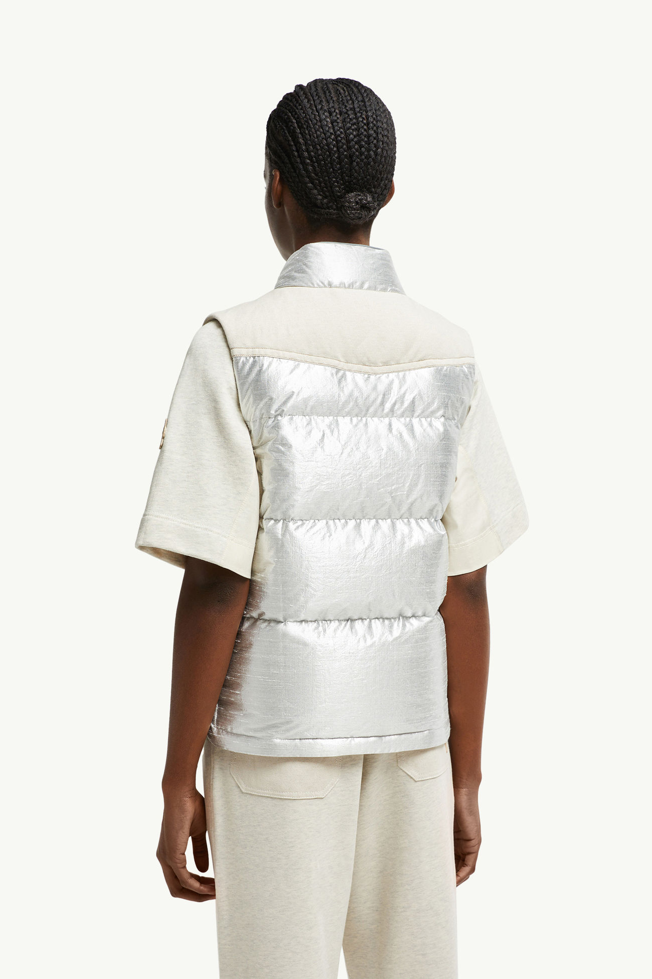 Pinchot Lamé Daunenweste Damen Silber Moncler 4