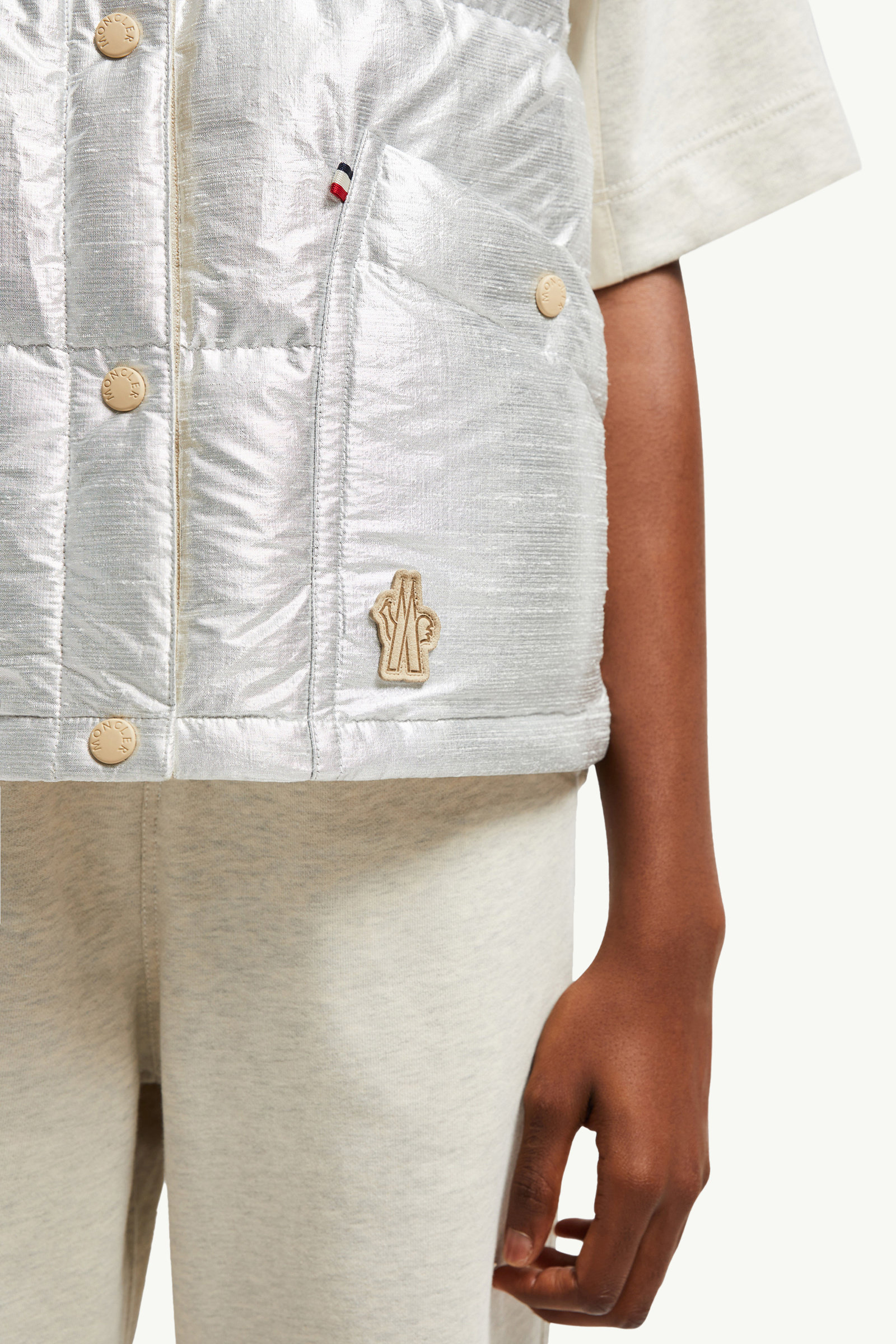 Pinchot Lamé Down Gilet Women Silver Moncler 5