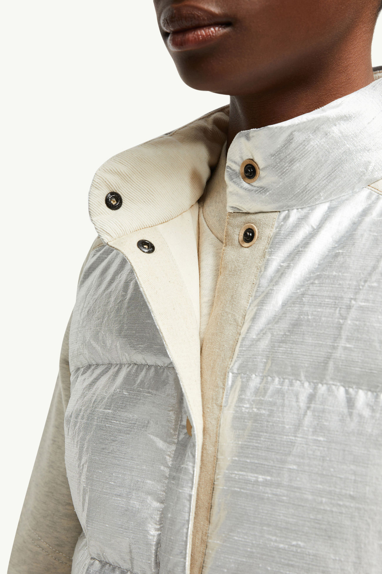 Pinchot Lamé Daunenweste Damen Silber Moncler 6