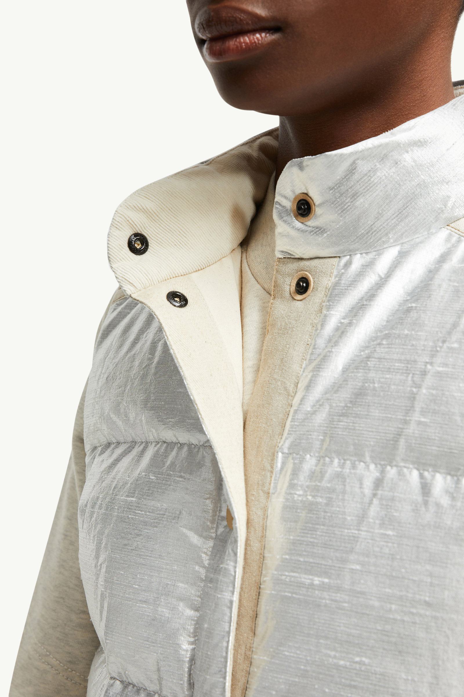 Pinchot Lamé Daunenweste Damen Silber Moncler 6
