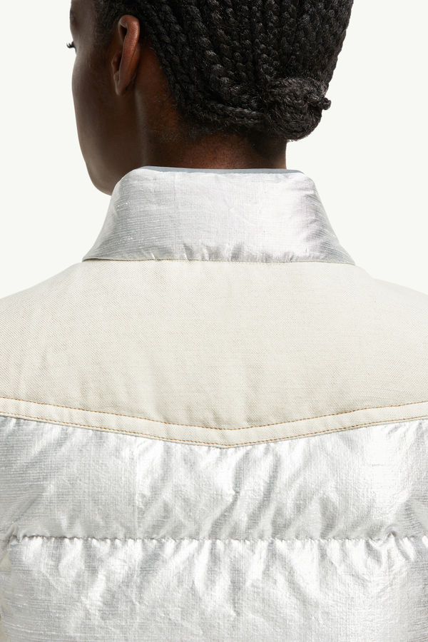 Pinchot Lamé Daunenweste Damen Silber Moncler 7