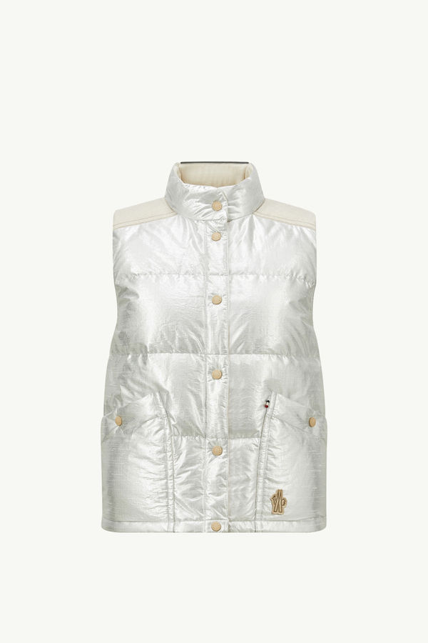 Pinchot Lamé Down Gilet Women Silver Moncler 2