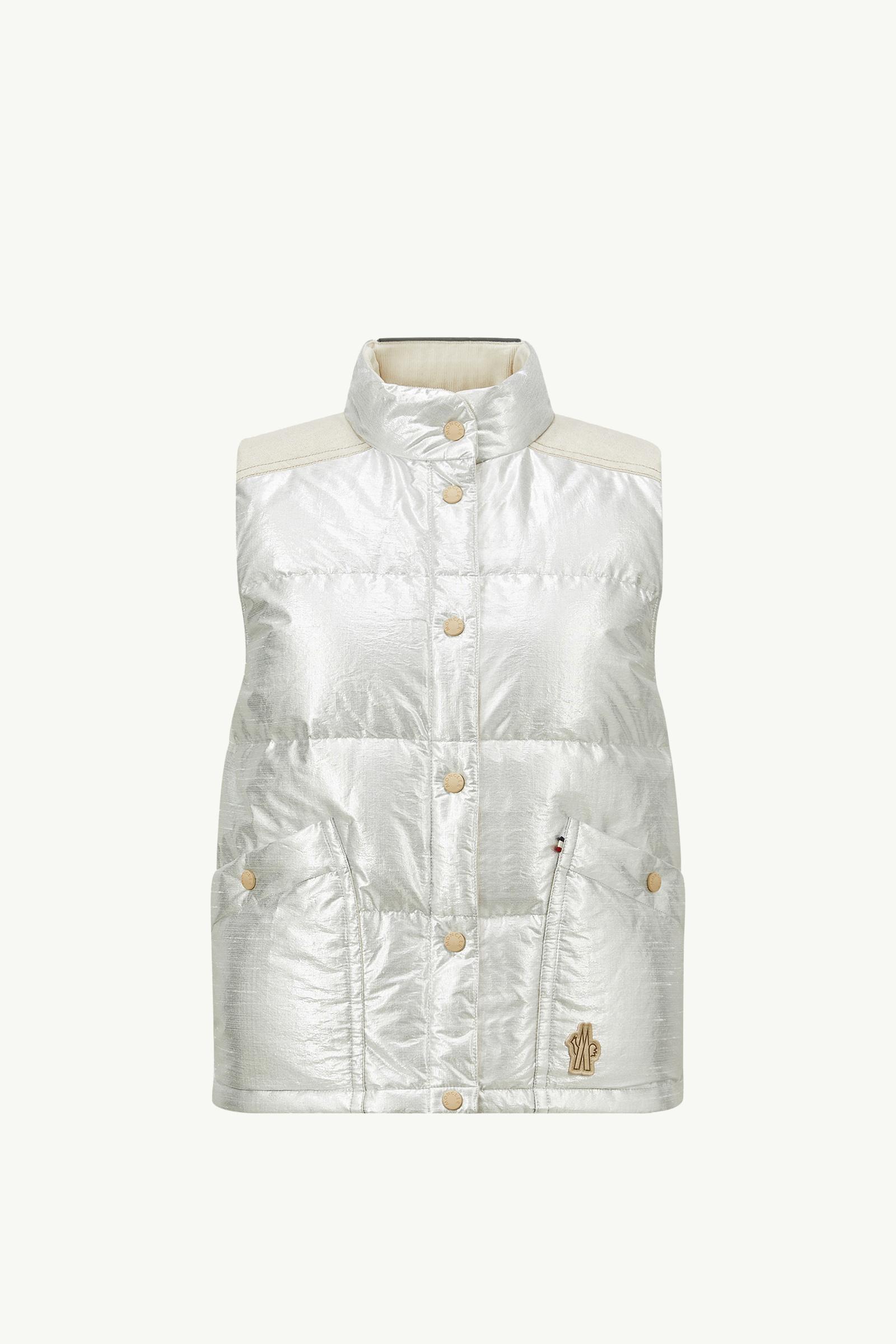 Silver Pinchot Lamé Down Vest - Vests for Women | Moncler US