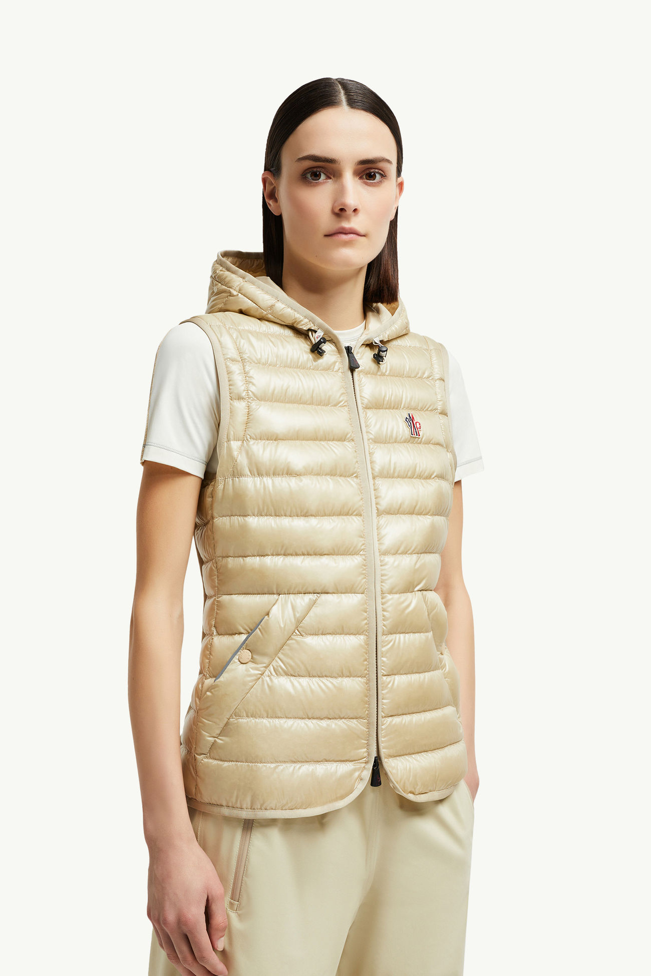 Karura kurze 2-in-1-Daunenjacke mit Kapuze Damen Sand-Beige Moncler 3