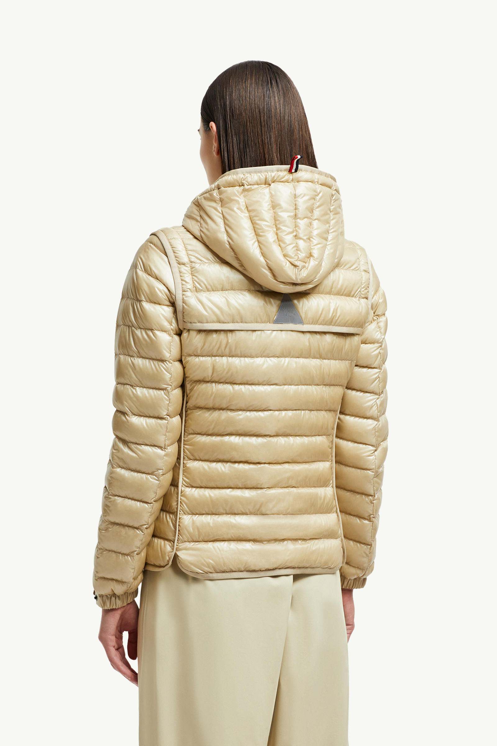 Karura 2-in-1 Hooded Short Down Jacket Women Sand Beige Moncler 4