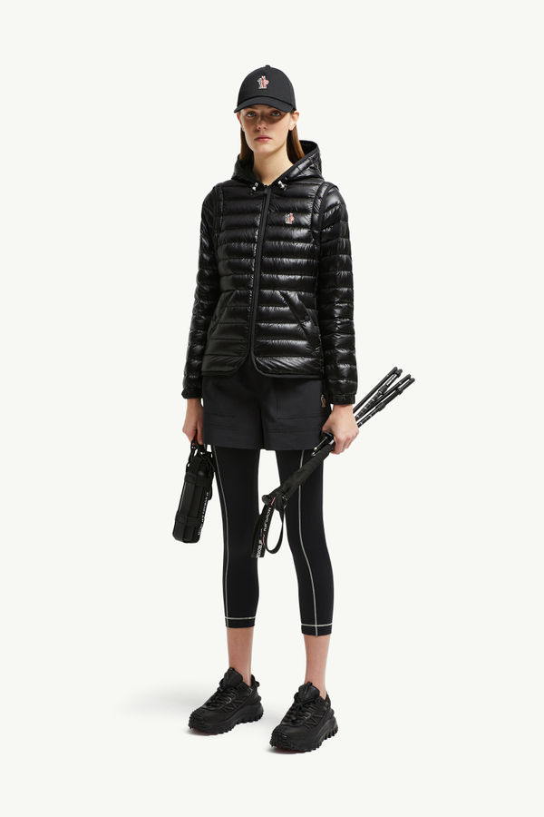 Karura 2-in-1 Hooded Short Down Jacket Women Black Moncler 0