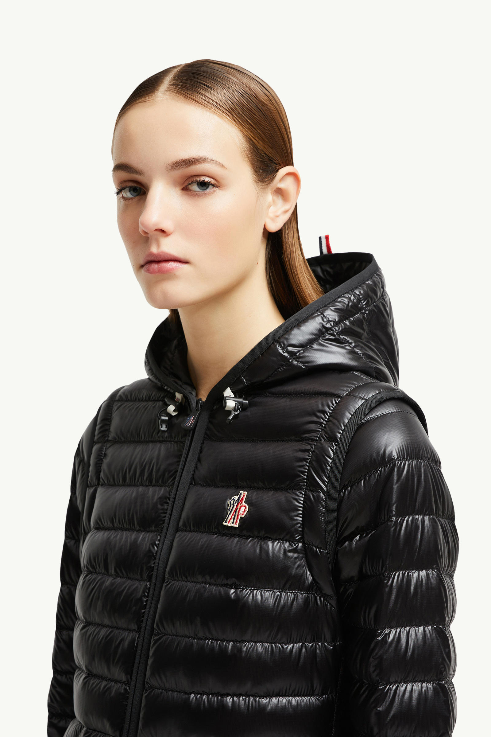 Karura 2-in-1 Hooded Short Down Jacket Women Black Moncler 1