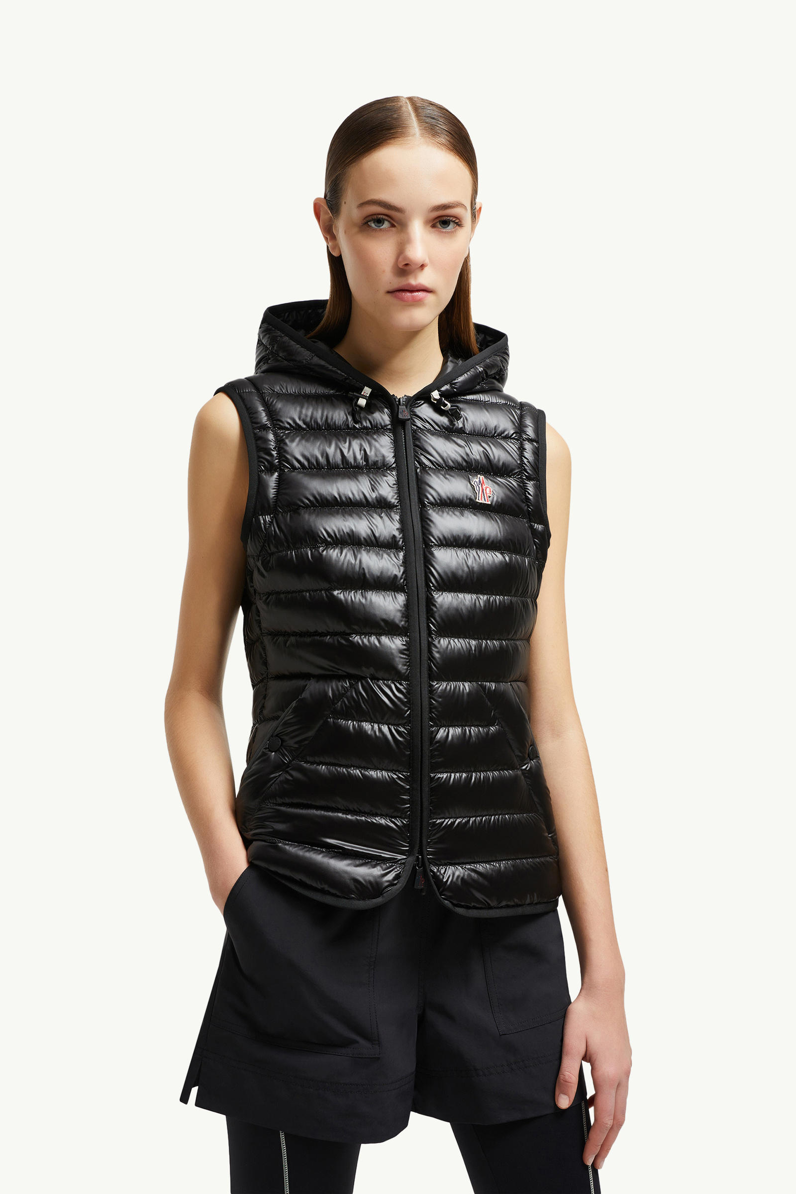Karura 2-in-1 Hooded Short Down Jacket Women Black Moncler 3