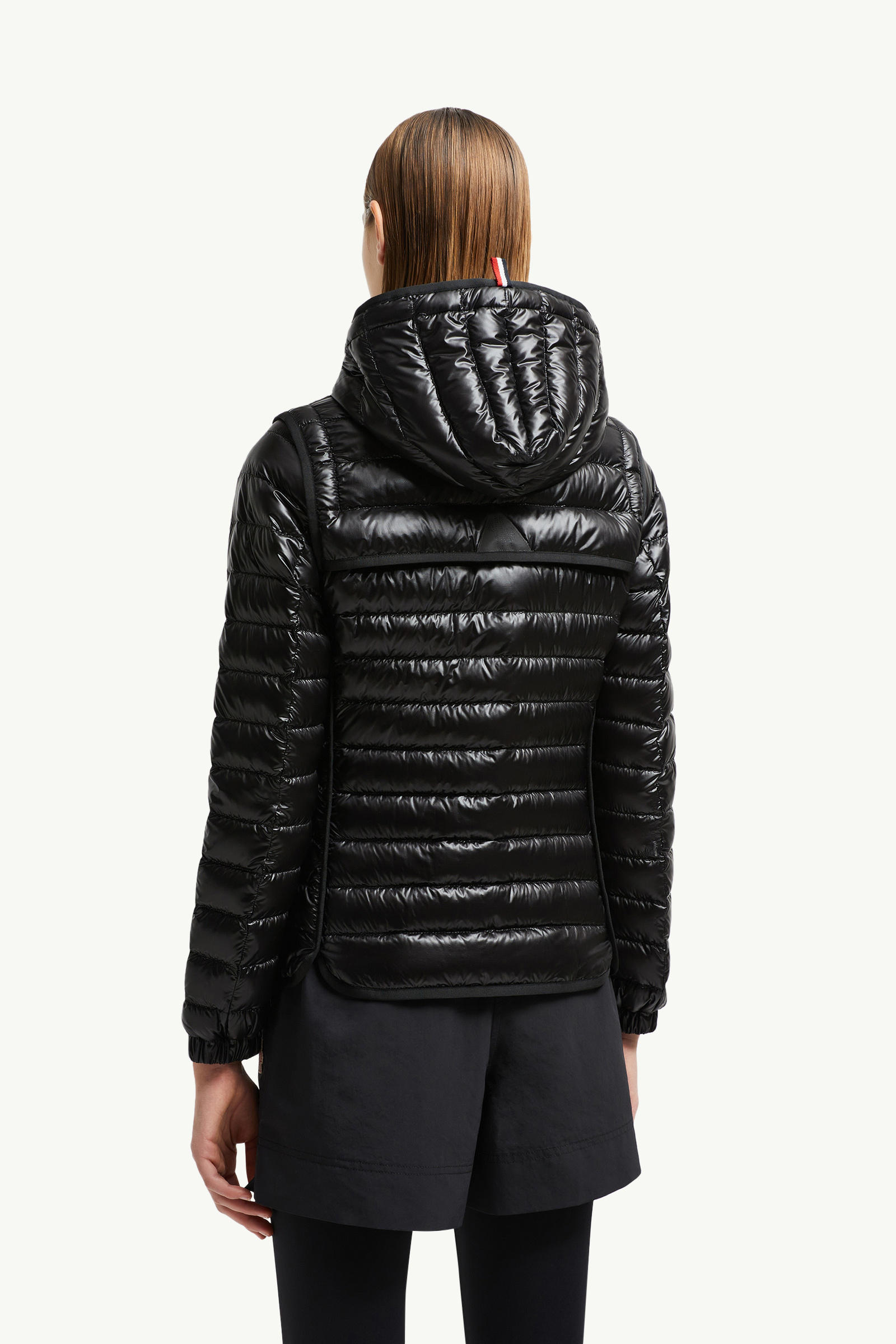 Karura 2-in-1 Hooded Short Down Jacket Women Black Moncler 4