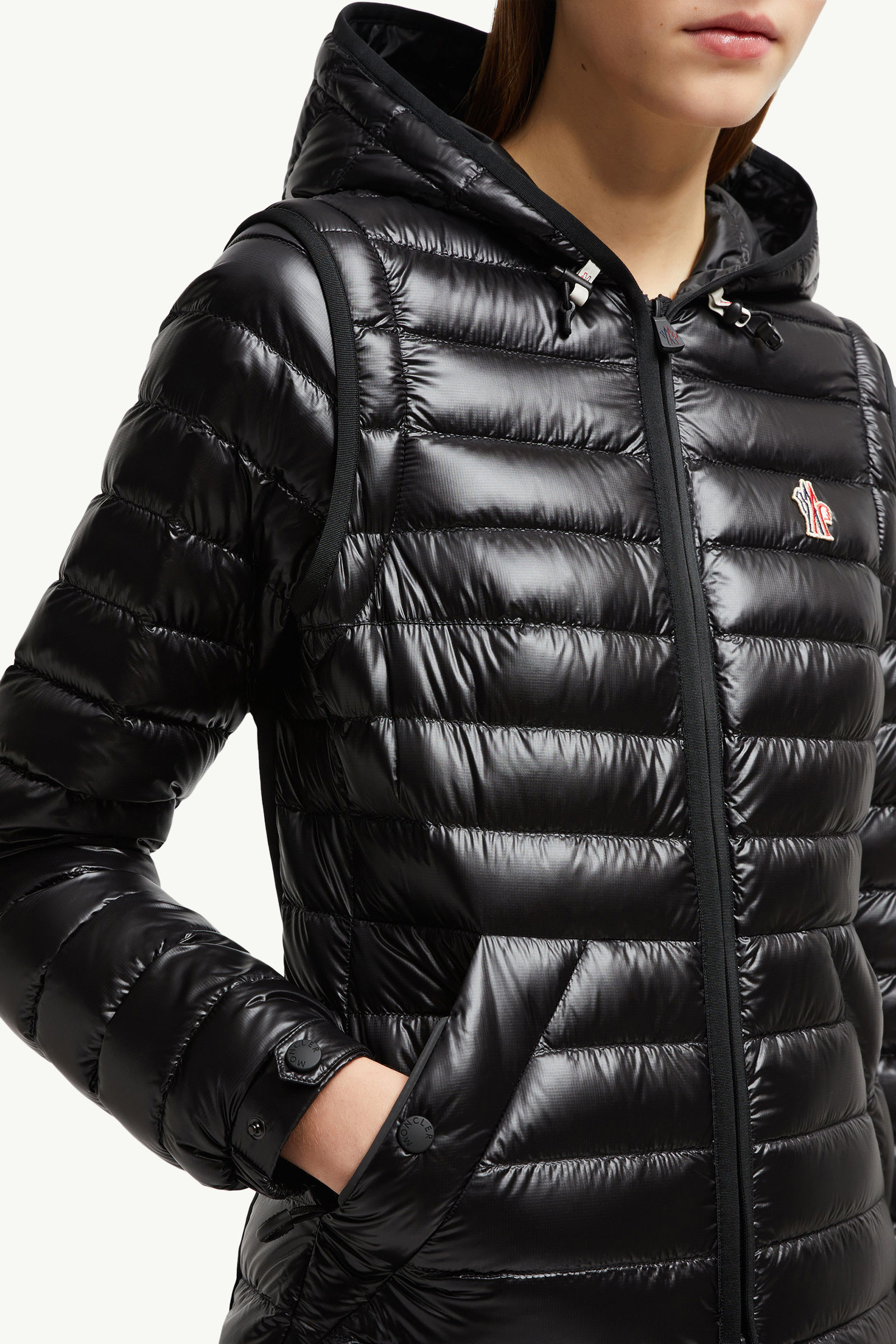 Karura 2-in-1 Hooded Short Down Jacket Women Black Moncler 5