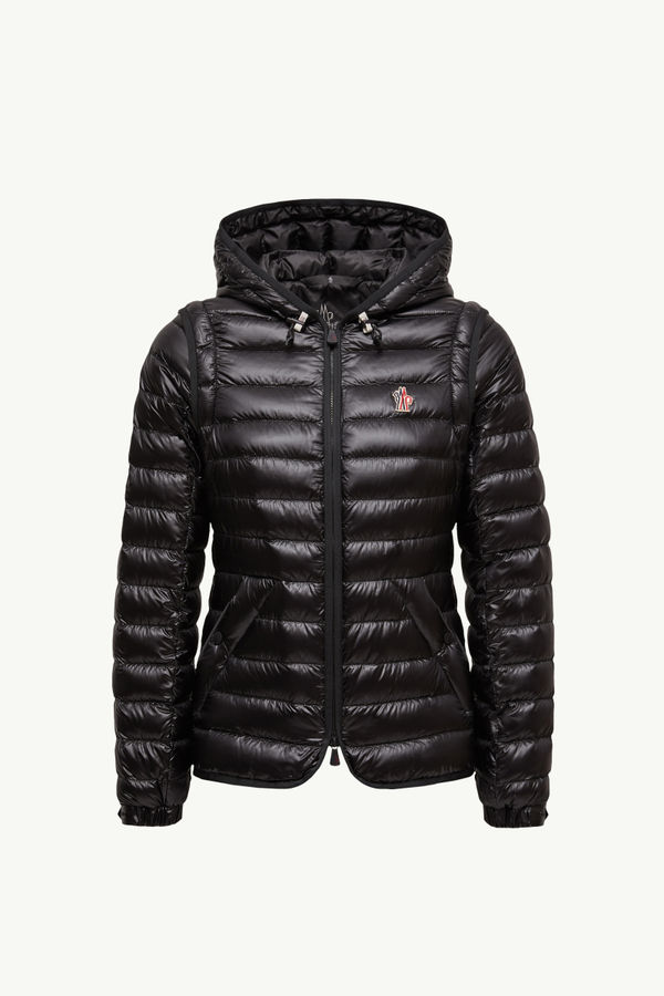 Karura 2-in-1 Hooded Short Down Jacket Women Black Moncler 2