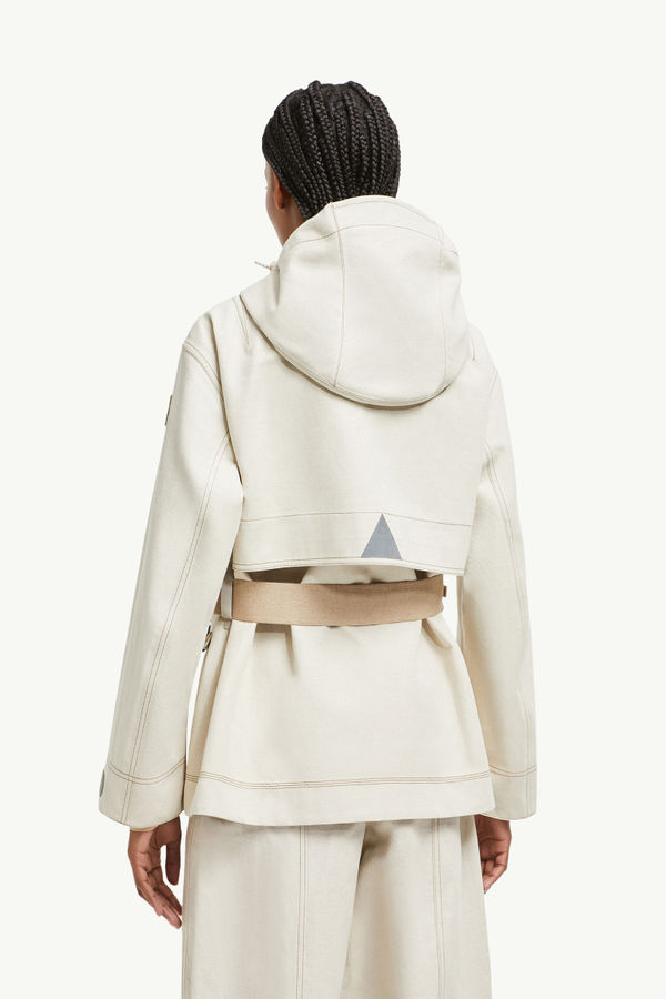 Veste utilitaire à capuche en coton et lin Tarkine Femmes Beige Clair Moncler 4