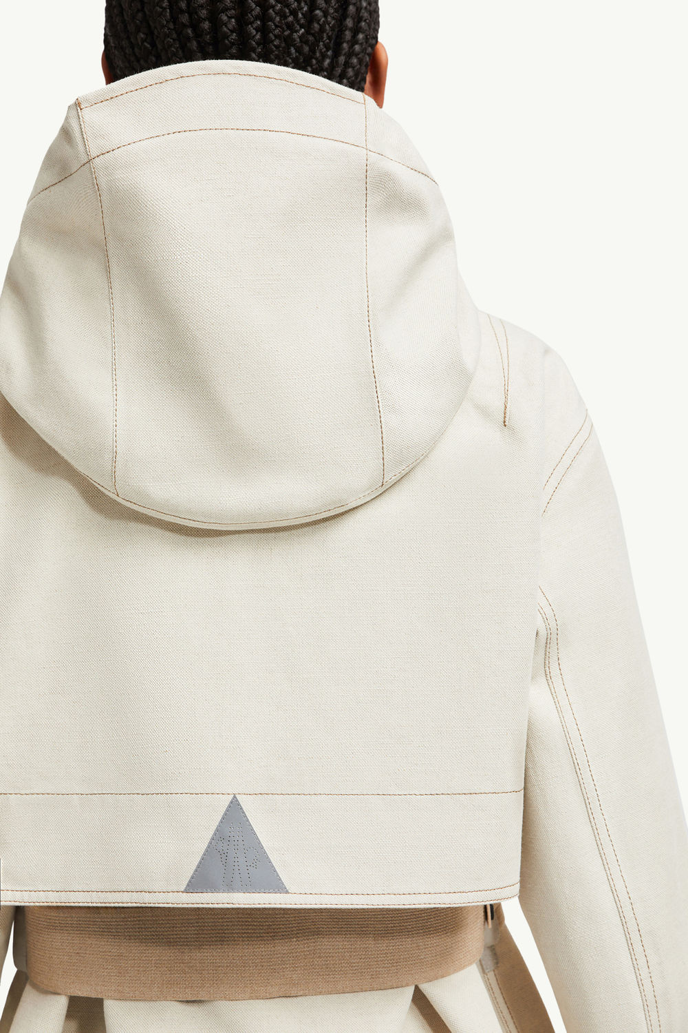 Veste utilitaire à capuche en coton et lin Tarkine Femmes Beige Clair Moncler 5