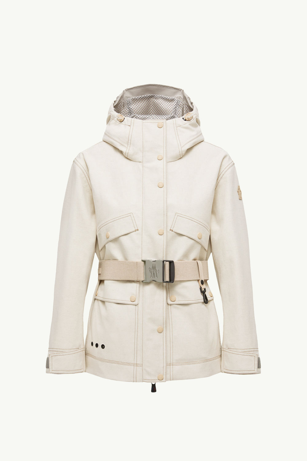 Veste utilitaire à capuche en coton et lin Tarkine Femmes Beige Clair Moncler 2