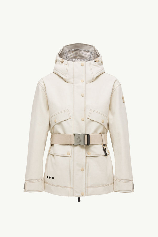 Veste utilitaire à capuche en coton et lin Tarkine Femmes Beige Clair Moncler 2