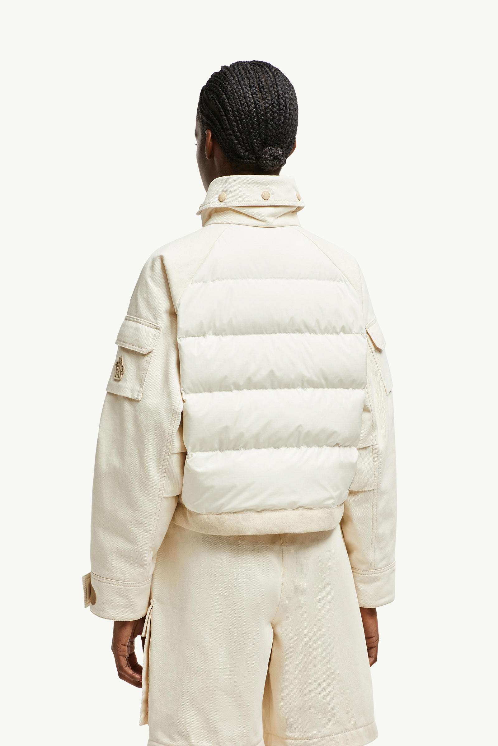 Soignes Bouclé & Cotton Short Down Jacket Women White Ivory Moncler 4