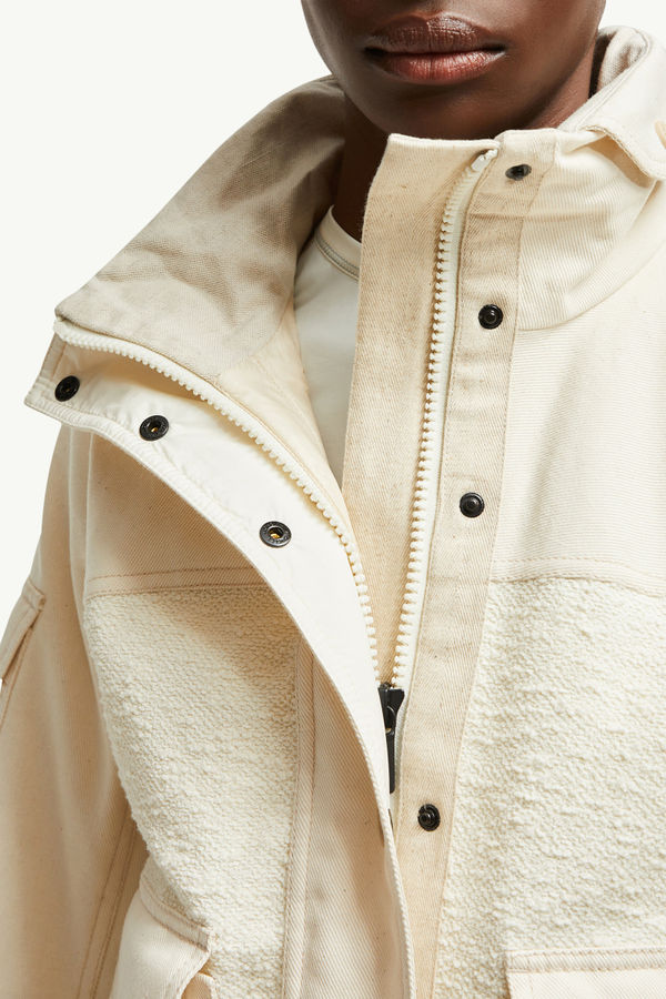Soignes Bouclé & Cotton Short Down Jacket Women White Ivory Moncler 8