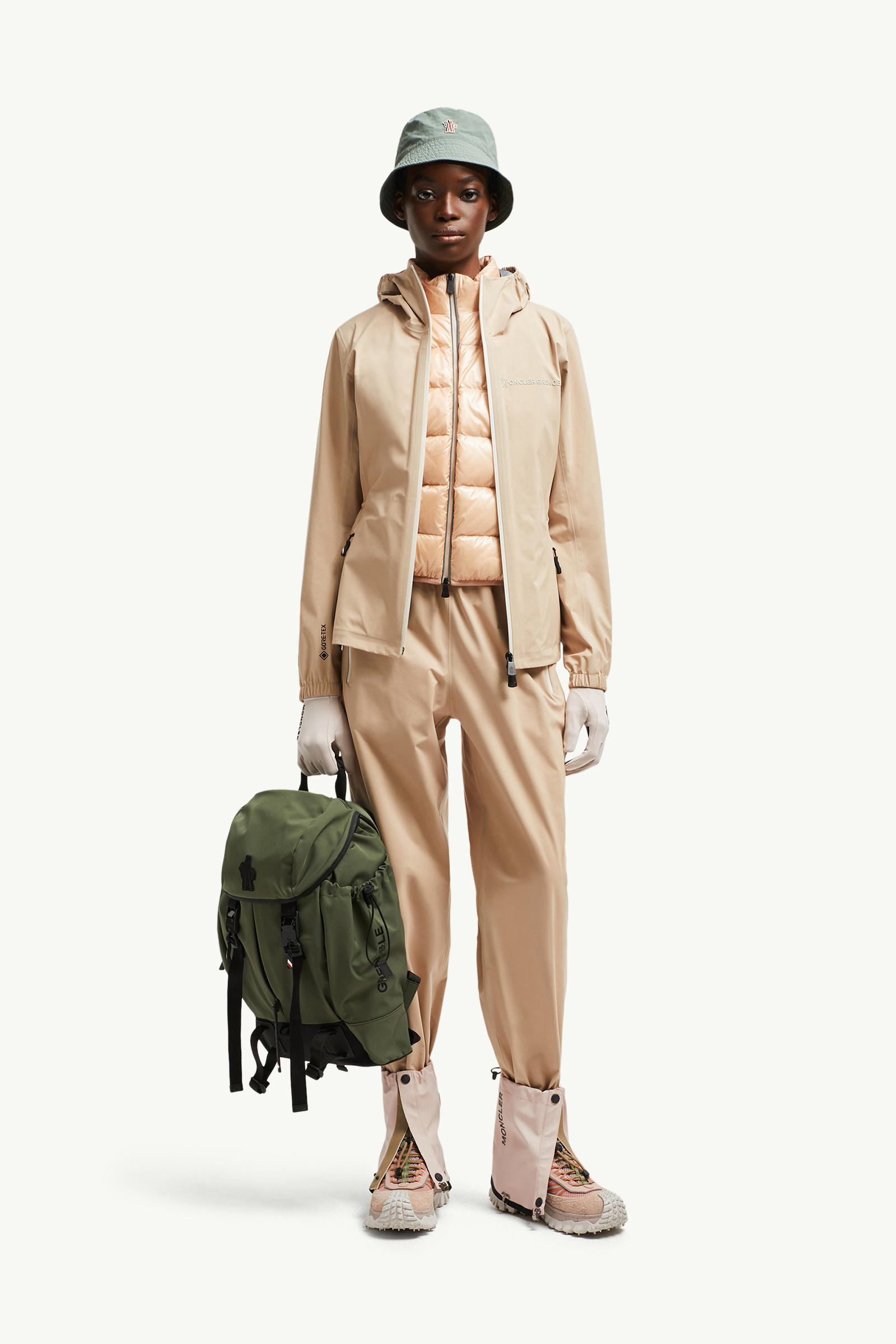 Valles Hooded Shell Jacket Women Light Beige Moncler 0