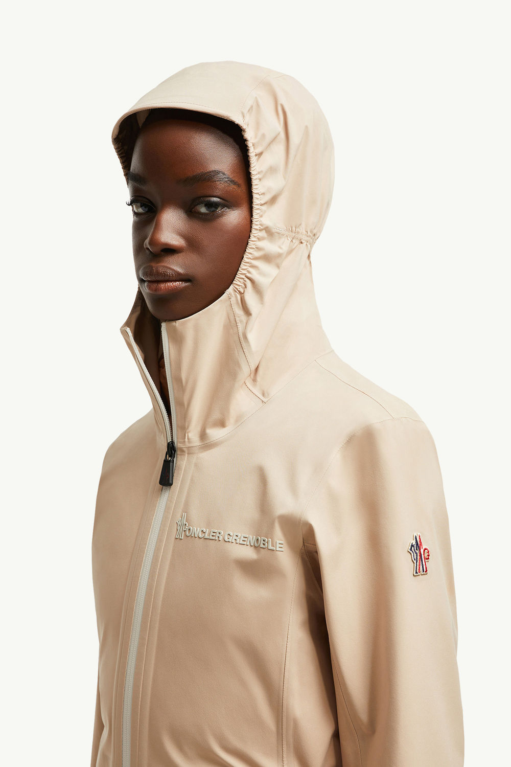 Valles Hooded Shell Jacket Women Light Beige Moncler 1